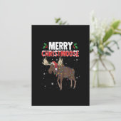 Frohe Weihnachten Funny Christmas Elche Weihnachte Einladung (Stehend Vorderseite)