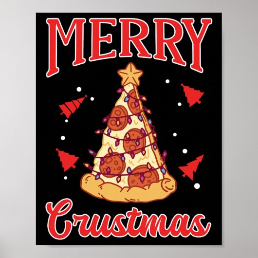 Frohe Weihnachten Funny Christmas Tree Lights Sant Poster (Vorne)