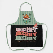 Frohe Weihnachten Funny Elf grün und schwarz Mama Schürze (Vorderseite)