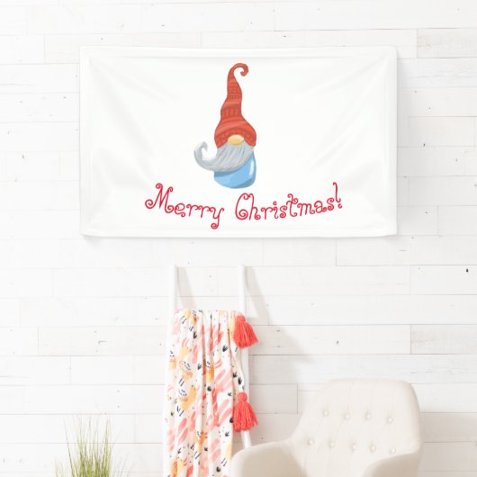 Frohe Weihnachten Funny Gnome Banner - Festival (Insitu)