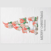 Frohe Weihnachten Funny Gnomes Tree Holiday Seidenpapier (Vorderseite)