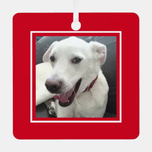 Frohe Weihnachten Funny lächelnd Hund Red Holiday Ornament Aus Metall