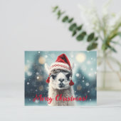 Frohe Weihnachten Funny Niedlich Lllama Alpaca Wei (Stehend Vorderseite)