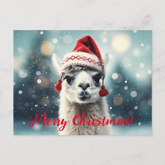 Frohe Weihnachten Funny Niedlich Lllama Alpaca Wei (Vorderseite)