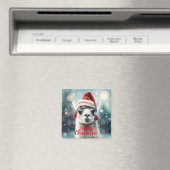 Frohe Weihnachten Funny Niedlich Lllama Alpaca Wei Magnet (In Situ (Geschirrspüler))