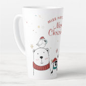 Frohe Weihnachten Funny Niedlicher Tiere Personali Milchtasse (Linke Ecke)