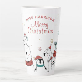 Frohe Weihnachten Funny Niedlicher Tiere Personali Milchtasse
