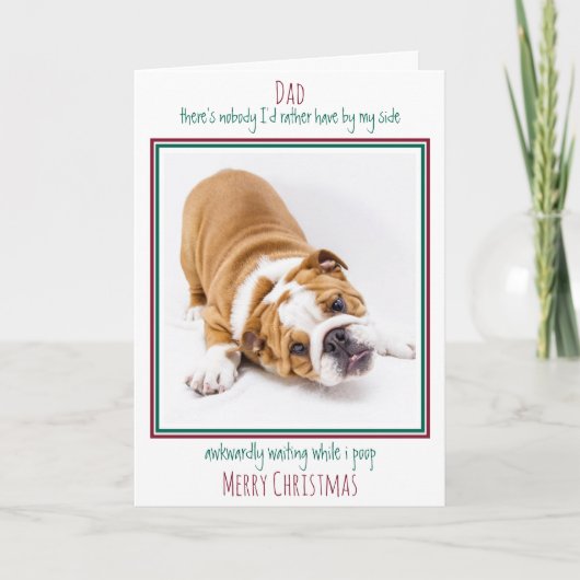 Frohe Weihnachten Funny Pet Foto Hund Vater (Vorderseite)