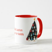 Frohe Weihnachten Funny Pinguin Tree Red Tasse (VorderseiteRechts)