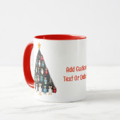 Frohe Weihnachten Funny Pinguin Tree Red Tasse (Vorderseite Links)