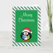 Frohe Weihnachten Funny Pinguin Weihnachtskarte Karte (Vorderseite)