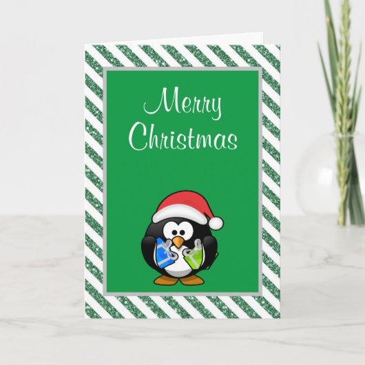 Frohe Weihnachten Funny Pinguin Weihnachtskarte Karte (Vorderseite)