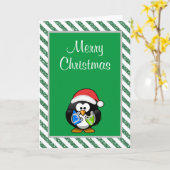 Frohe Weihnachten Funny Pinguin Weihnachtskarte Karte (Gelbe Blume)