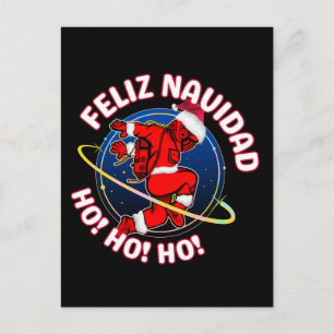 FROHE WEIHNACHTEN FUNNY SANTA ASTRONAUT POSTKARTE
