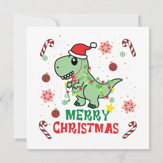Frohe Weihnachten Funny Santa Dinosaur (Vorderseite)
