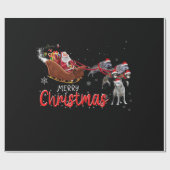 Frohe Weihnachten Funny Santa Riding Wolf Geschenkpapier (Flach)