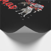 Frohe Weihnachten Funny Santa Riding Wolf Geschenkpapier (Ecke)