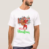 Frohe Weihnachten Funny Santa T-Shirt (Vorderseite)