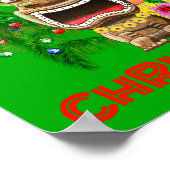 Frohe Weihnachten Funny Santa Tiki Poster (Ecke)