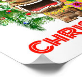 Frohe Weihnachten Funny Santa Tiki Poster (Ecke)