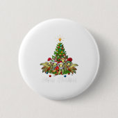Frohe Weihnachten Funny Sea Turtle Tree X Button (Vorderseite)