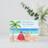 Frohe Weihnachten Funny Snowbirds Weihnachtsmann u Postkarte (Stehend Vorderseite)