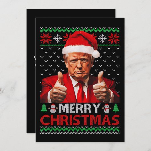 Frohe Weihnachten Funny Trump Weihnachtsmannmütze  (Vorne/Hinten)