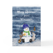 Frohe Weihnachten Funny Watercolor Wisconsin