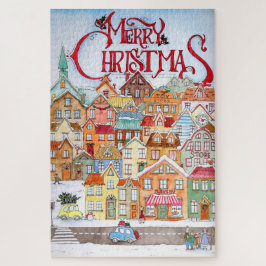 Frohe Weihnachten Funny Whimsical Niedliche Winter Puzzle