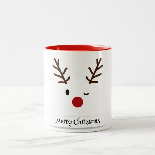 Frohe Weihnachten Funny Zweifarbige Tasse (Mittel)