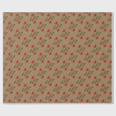 Frohe Weihnachten für alle Burlap mit roten Bows Geschenkpapier (Flach)