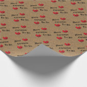 Frohe Weihnachten für alle Burlap mit roten Bows Geschenkpapier (Ecke)