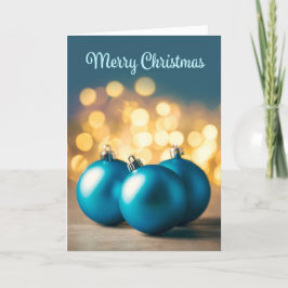 Frohe Weihnachten für alle drei blauen Ornamente