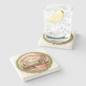 Frohe Weihnachten für alle Kranz und Ernährung Steinuntersetzer (Seitenansicht)