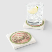 Frohe Weihnachten für alle Kranz und Ernährung Steinuntersetzer (Seitenansicht)