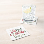 Frohe Weihnachten für alle Rechteckiger Pappuntersetzer (Vor Ort)