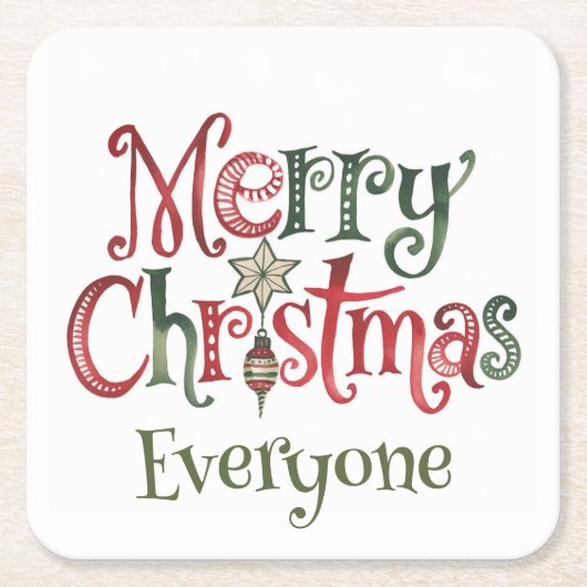 Frohe Weihnachten für alle Rechteckiger Pappuntersetzer (Vorderseite)
