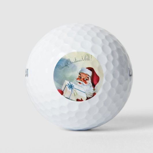 Frohe Weihnachten für alle (Retro Santa Claus) Golfball (Vorderseite)