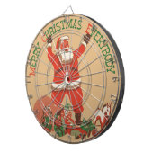 Frohe Weihnachten für alle! Vintager Weihnachtsman Dartscheibe (Vorderseite rechts)