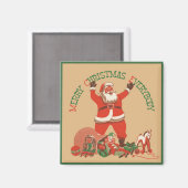 Frohe Weihnachten für alle! Vintager Weihnachtsman Magnet (Vorderseite/Rückseite)