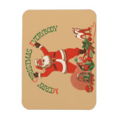 Frohe Weihnachten für alle! Vintager Weihnachtsman Magnet (Vertikal)