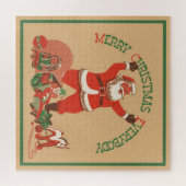 Frohe Weihnachten für alle! Vintager Weihnachtsman Puzzle (Horizontal)