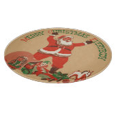 Frohe Weihnachten für alle! Vintager Weihnachtsman Schneidebrett (Ecke)