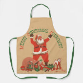Frohe Weihnachten für alle! Vintager Weihnachtsman Schürze (Vorderseite)