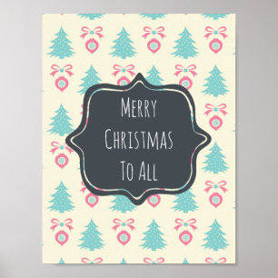 Frohe Weihnachten für alle Weihnachtsmuster Poster