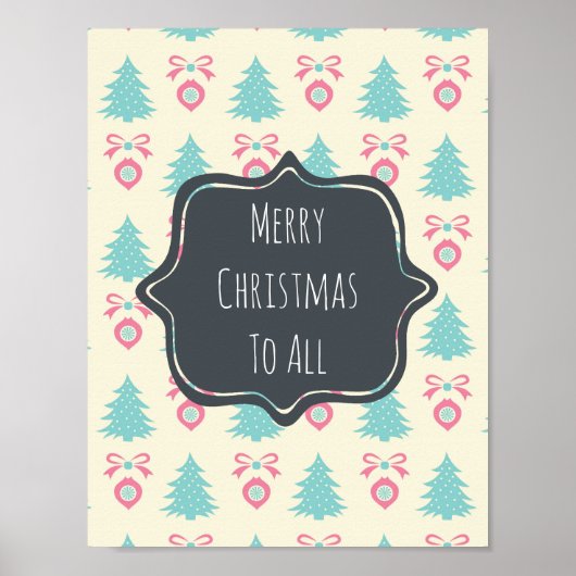 Frohe Weihnachten für alle Weihnachtsmuster Poster (Vorne)