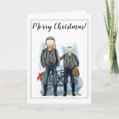 Frohe Weihnachten für Biker Couple Karte (Vorderseite)