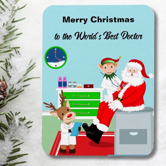 Frohe Weihnachten für den besten Arzt der Welt Magnet