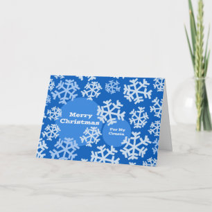 Frohe Weihnachten für den Cousin, abstrakte Schnee
