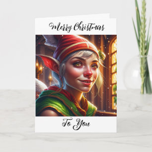 Frohe Weihnachten für dich   Adorable Elf Dankeskarte